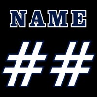 Name/Number (2 Color) Navy/White