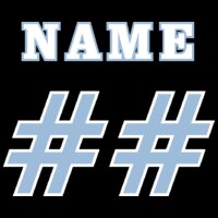 Name/Number (2 Color) ColumbiaBlue/White