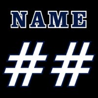 Name/Number (2 Color) Navy/White