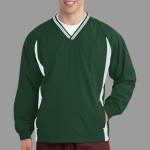 Tipped V Neck Raglan Wind Shirt
