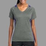 Ladies Heather Colorblock Contender ™ V Neck Tee