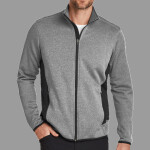Full Zip Heather Stretch Fleece Jacket
