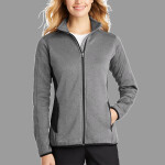 Ladies Full Zip Heather Stretch Fleece Jacket