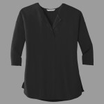 Ladies Concept 3/4 Sleeve Soft Split Neck Top