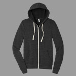 Unisex Triblend Sponge Fleece Full Zip Hoodie