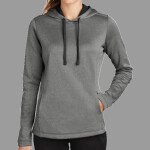 Ladies PosiCharge ® Sport Wick ® Heather Fleece Hooded Pullover