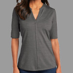 Ladies Stretch Heather Open Neck Top