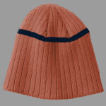Rib Knit Beanie with Stripe