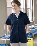 Women's Loose Fit Short Sleeve Button Smock