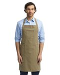 Cotton Chino Bib Apron with Pocket