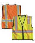 Economy Contrasting Vest with Zippered Front