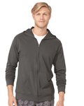 Sueded Long Sleeve Hooded Full Zip