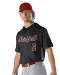 Youth Two Button Mesh Baseball Jersey with Piping