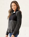 Women's Quilted Fuzzy Fleece Pullover