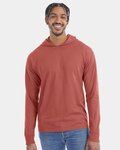 Garment-Dyed Jersey Hooded Long Sleeve T-Shirt