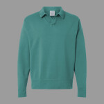 Unisex Garment-Dyed Polo Collar Sweatshirt