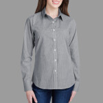 Women's Microcheck Gingham Short Sleeve Cotton Dress Shirt