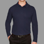 Men's CrownLux Performance® Plaited Long Sleeve Polo