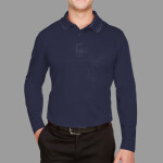Men's Tall CrownLux Performance® Plaited Long Sleeve Polo