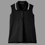 Women's CrownLux Performance® Plaited Tipped Sleeveless Polo