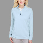 Women's CrownLux Performance® Clubhouse Micro-Stripe Quarter-Zip Pullover