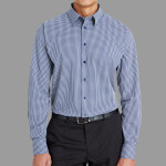 Men's CrownLux Performance® Tonal Mini Check Woven Dress Shirt