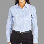 Women's CrownLux Performance® Micro Windowpane Woven Dress Shirt