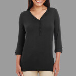 Women's Perfect Fit™ Y-Placket Convertible Sleeve Knit Top