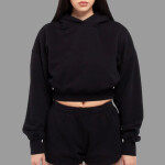 Women's Garment-Dyed Crop Hooded Sweatshirt