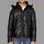 Unisex Vegan Leather Puffer Jacket