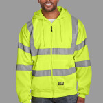 Men's Berne Hi-Vis Class 3 Lined Hooded Sweatshirt