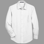 Men's Tall Crown Collection® Solid Stretch Twill Woven Dress Shirt