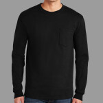 Ultra Cotton ® 100% US Cotton Long Sleeve T Shirt with Pocket
