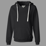 Women's Sueded V-Neck Hooded Sweatshirt