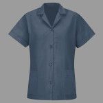 Women's Loose Fit Short Sleeve Button Smock