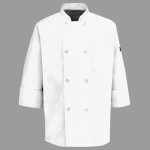 Eight Pearl Button Chef Coat with Thermometer Pocket