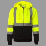 Unisex Hi-Vis Full-Zip Hooded Sweatshirt
