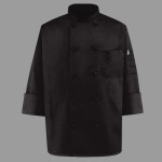 Black Knot Button Chef Coat