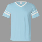 V-Neck Jersey with Striped Sleeves