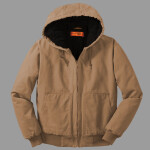 Washed Duck Cloth Insulated Hooded Work Jacket