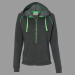 Women's Triblend Half-Zip Hooded Sweatshirt