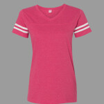 Women's Football V-Neck Fine Jersey Tee