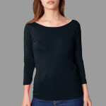 6344 Sheer Jersey 3/4 Sleeve Boat Neck