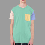 RSA2404 Power Washed Color Block Pocket T-Shirt