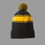 Stripe Pom Pom Beanie