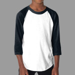 BB253 Youth Poly-Cotton 3/4 Sleeve Raglan