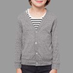 BR100 Toddler Tri-Blend Rib Cardigan