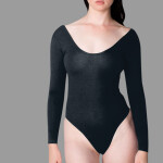 RSA8357 Cotton Spandex Jersey Double U-Neck L/S Bodysuit