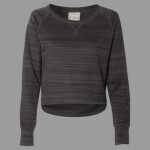 Women's Odyssey Striped Performance Fleece Hi-Low Crewneck Sweatshirt