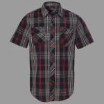 Men's Short-Sleeve Plaid Pattern Woven Shirt